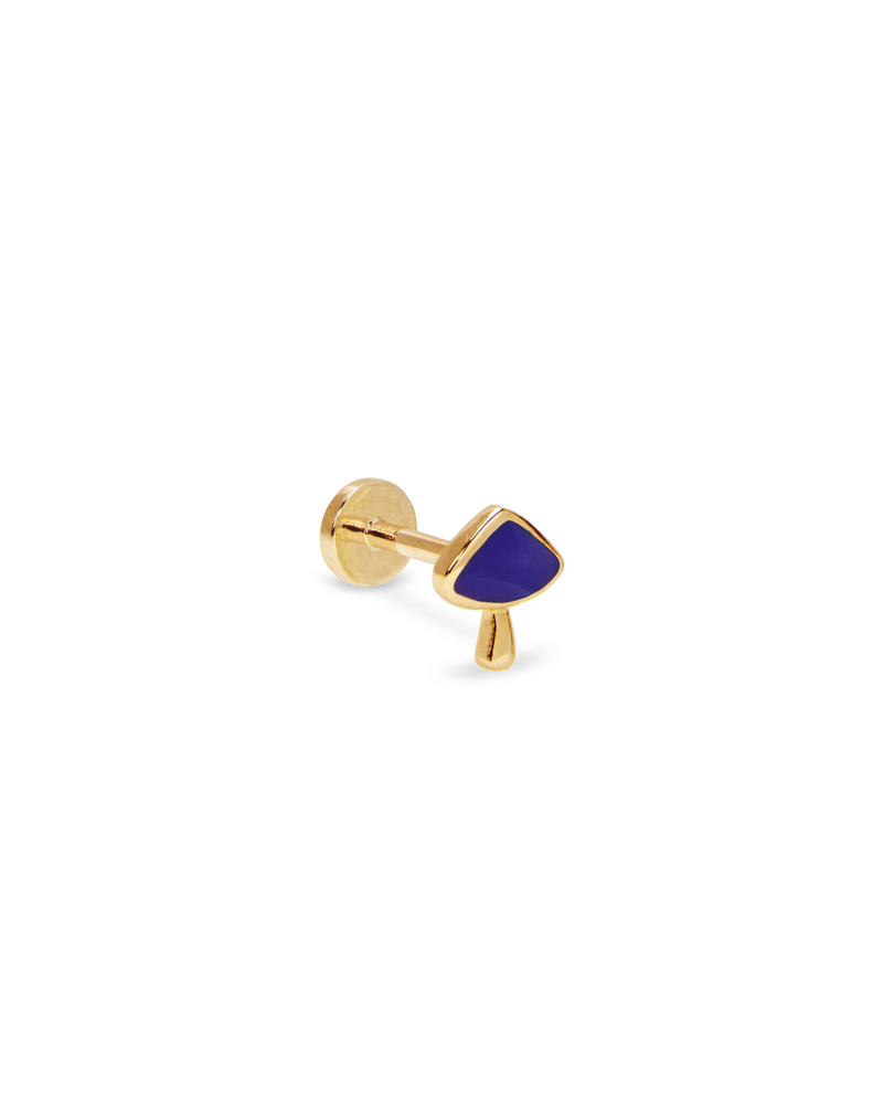 lapis lazuli mushroom stud earring