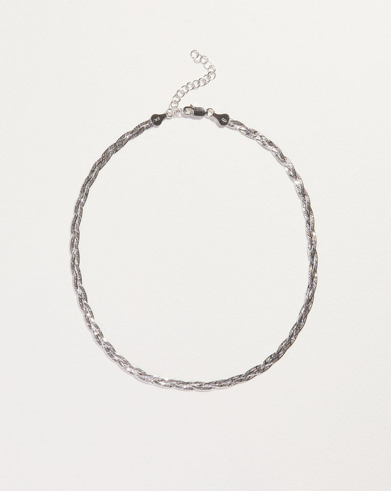 silver herringbone chain necklace