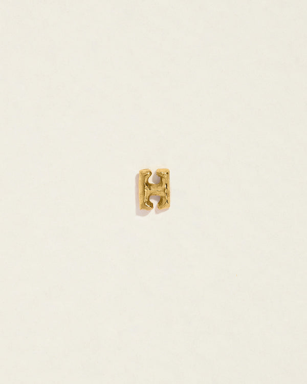 initial letter h stud earring