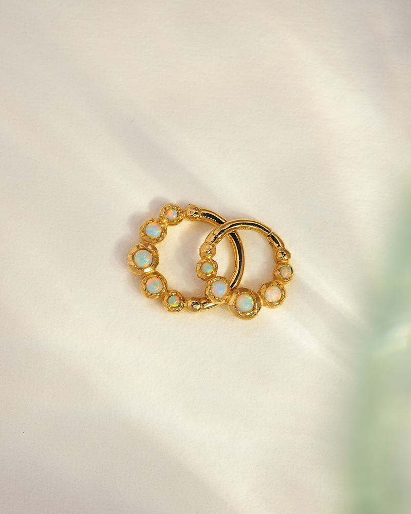 opal clicker earrings