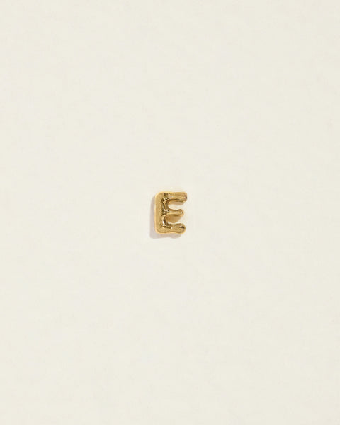 initial letter e stud earring