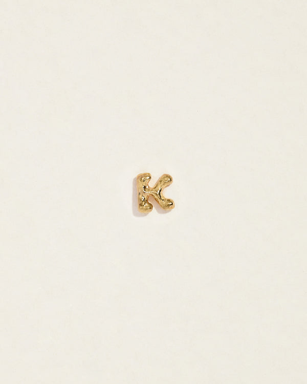 initial letter k stud earring
