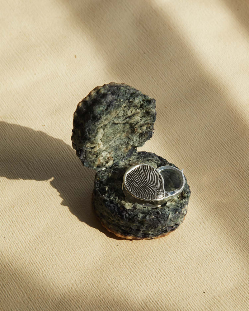 mushroom gills magnifying glass pendant necklace