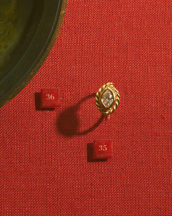 handmade gold wedding ring with white diamond