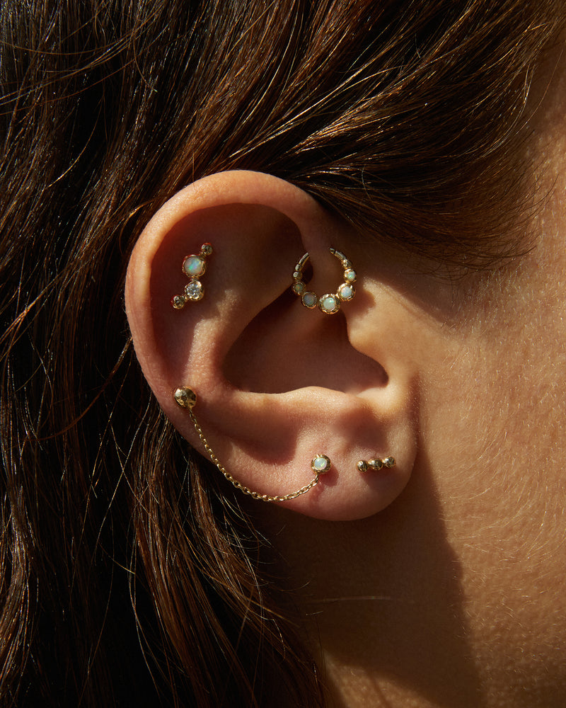 gold ear piercings by pamela love