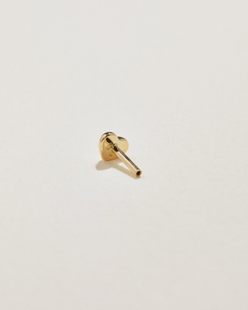 eye diamond stud with 14k yellow gold from back