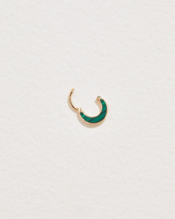 malachite clicker earring