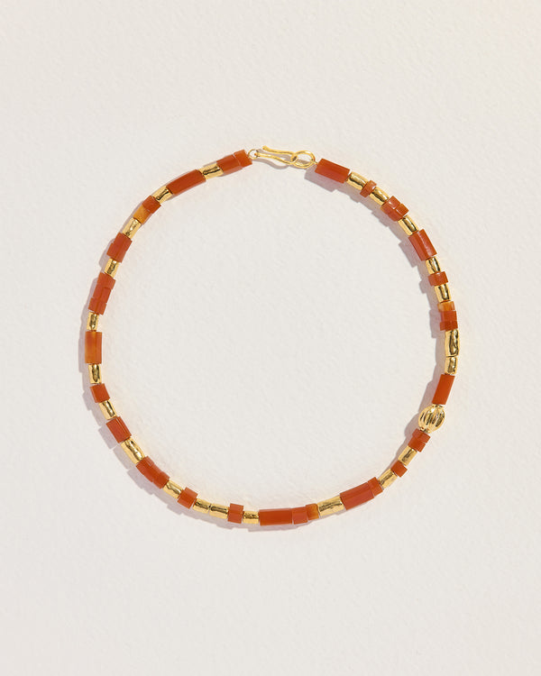 mira necklace with synthetic pink coral