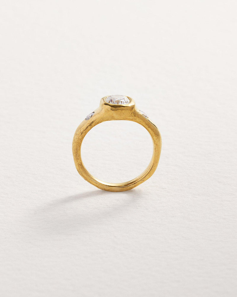 handmade engagement ring with white diamonds