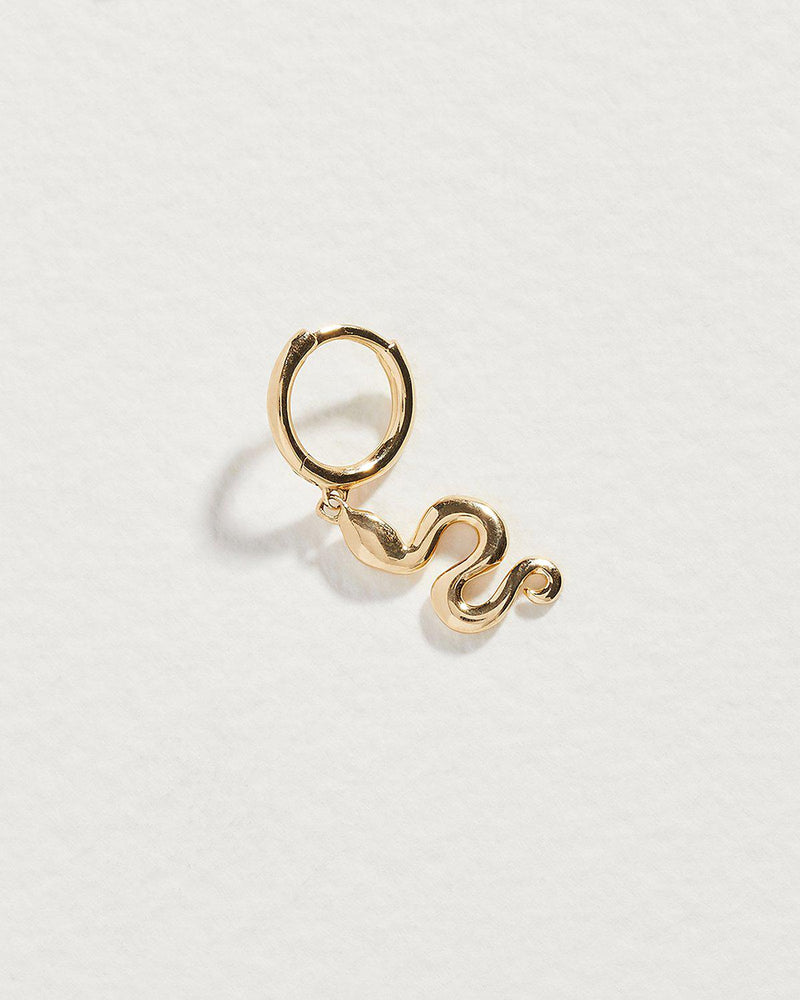 gold snake huggie earring
