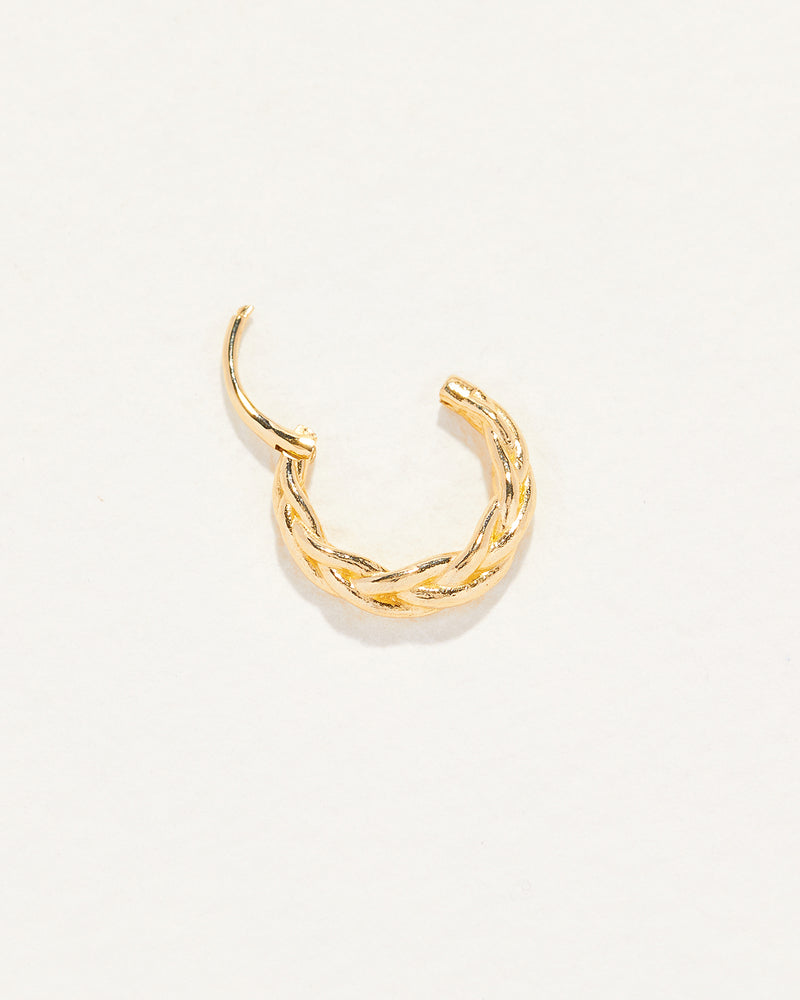 gold braided clicker earring