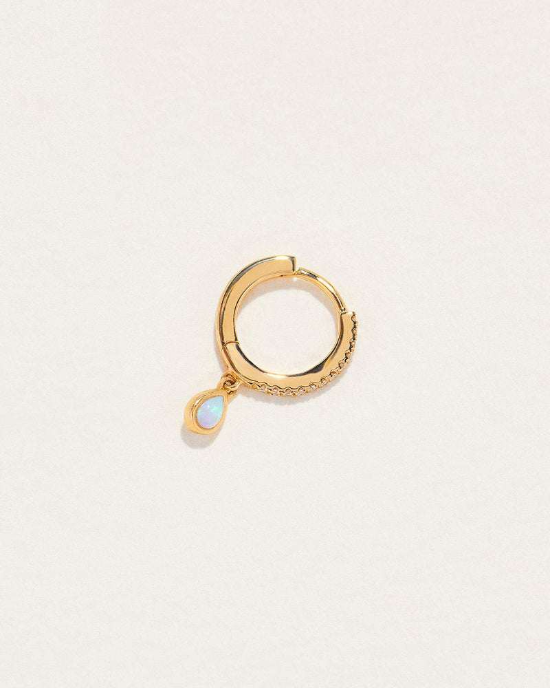 opal raindrop huggie piercing