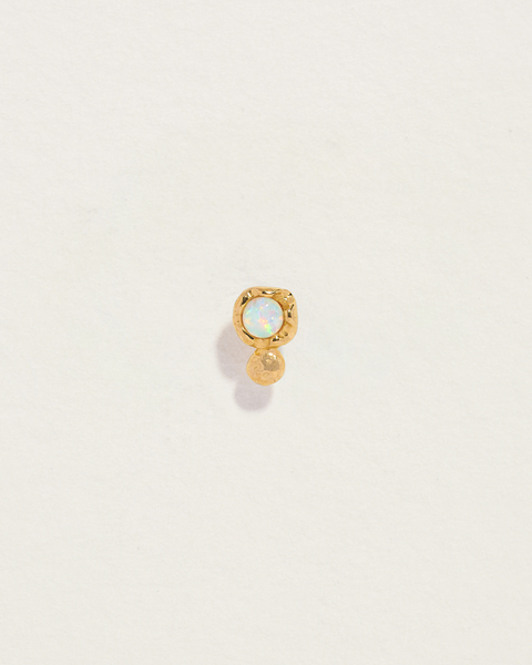 opal gold double dot stud earring