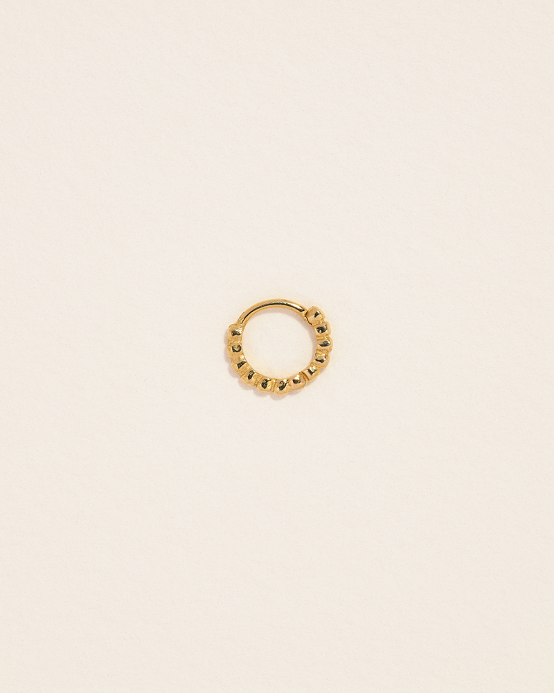 6mm gold eternity huggie earring