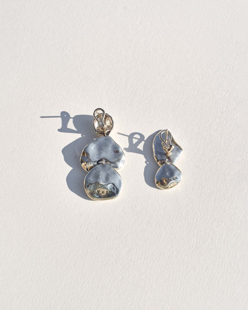 silver fruiting body earrings