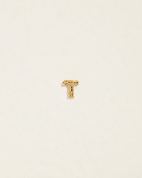 initial letter t stud earring