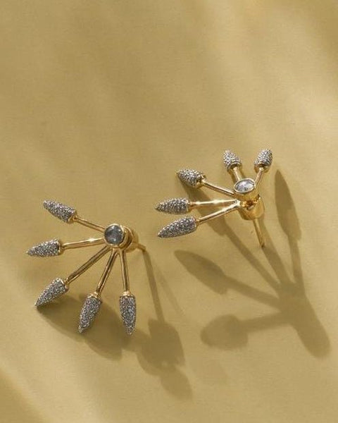 Five Spike Earrings - Diamond, Gold - Pamela Love