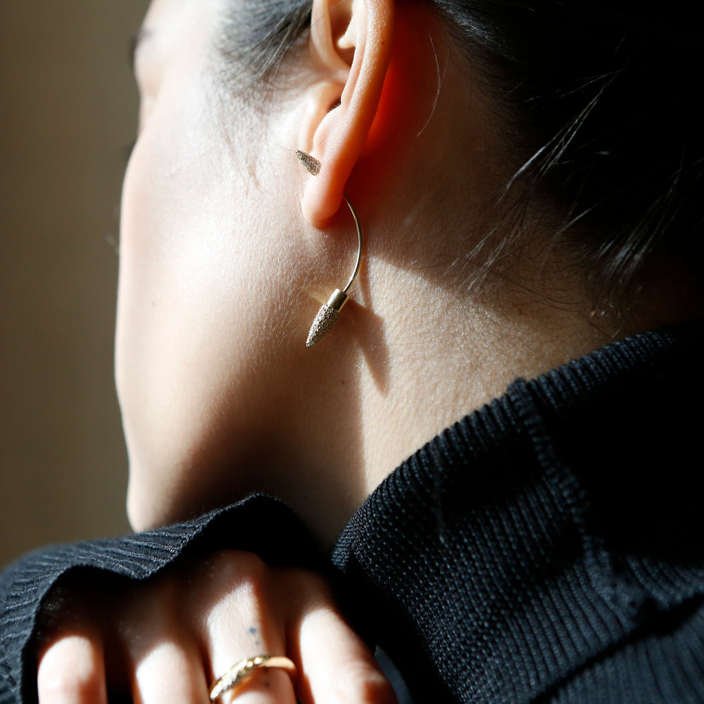 Pam Piercing Earring | 925 silver gold plated earrings | Malu Maiese