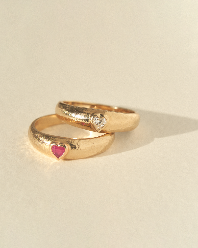 Bezel Heart Ring