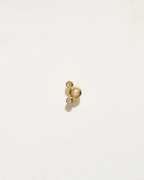 Bezel Set Crescent Stud
