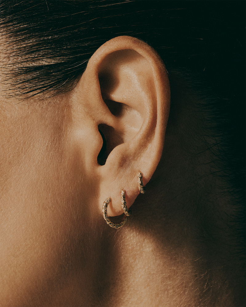 8mm Pavé Rope Huggies