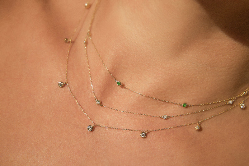 Diamond Station Droplet Necklace