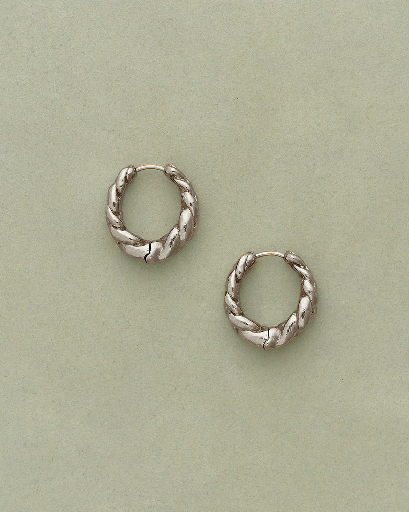 Silver Braided Hoop Earrings Pamela Love