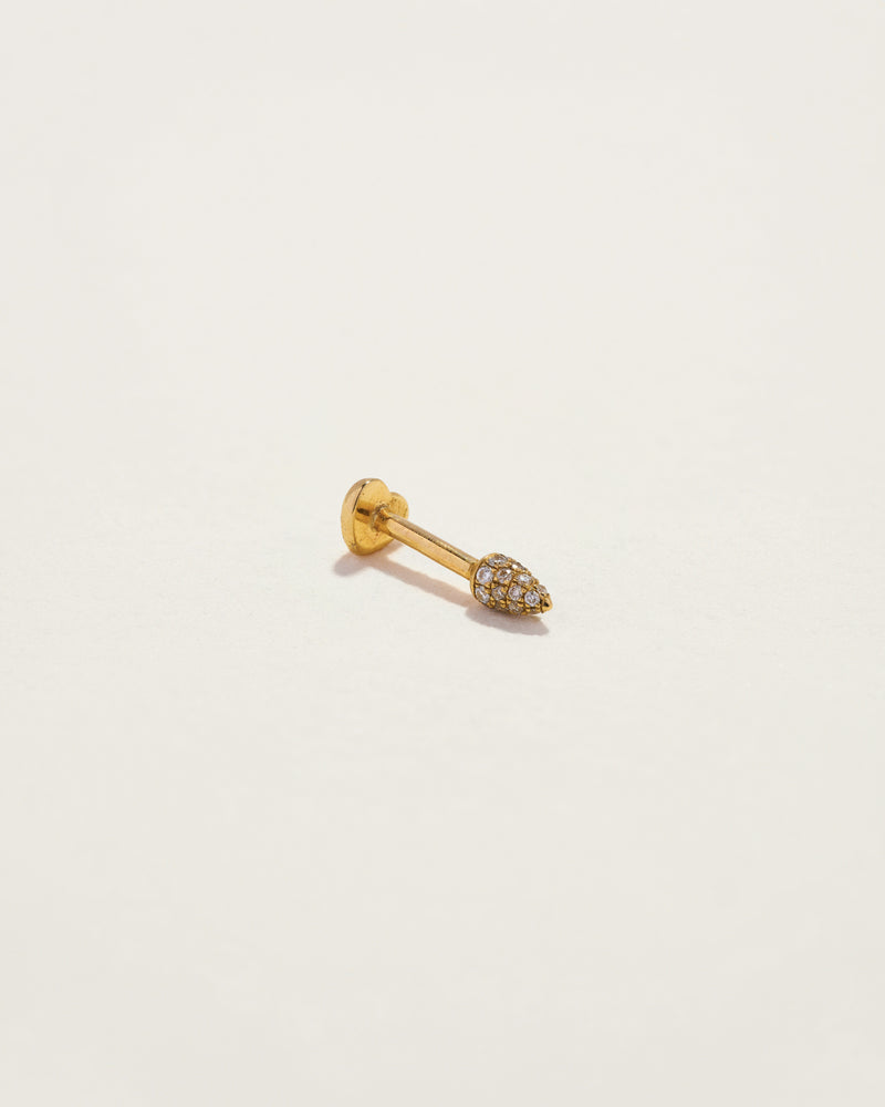 Gold spike stud earrings top