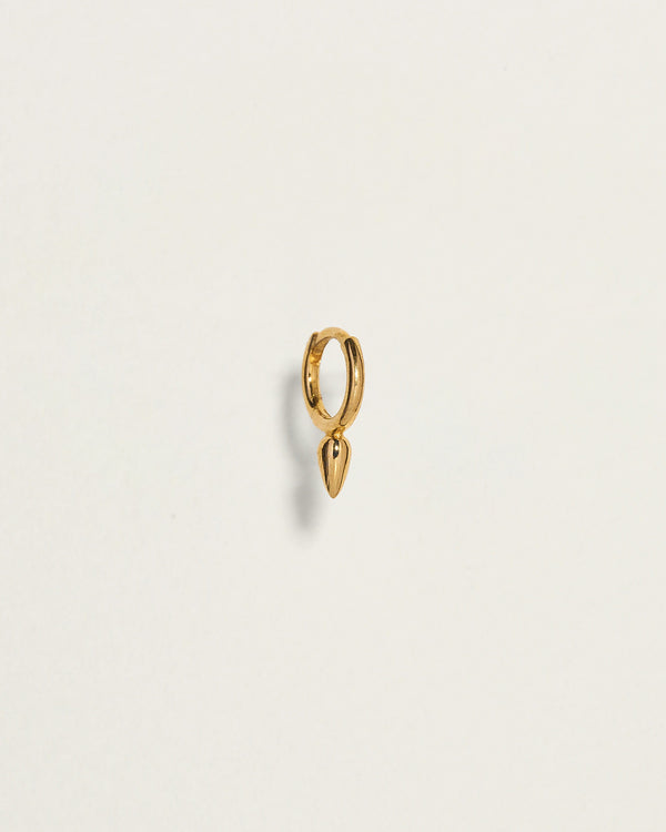 gold spike huggie earring