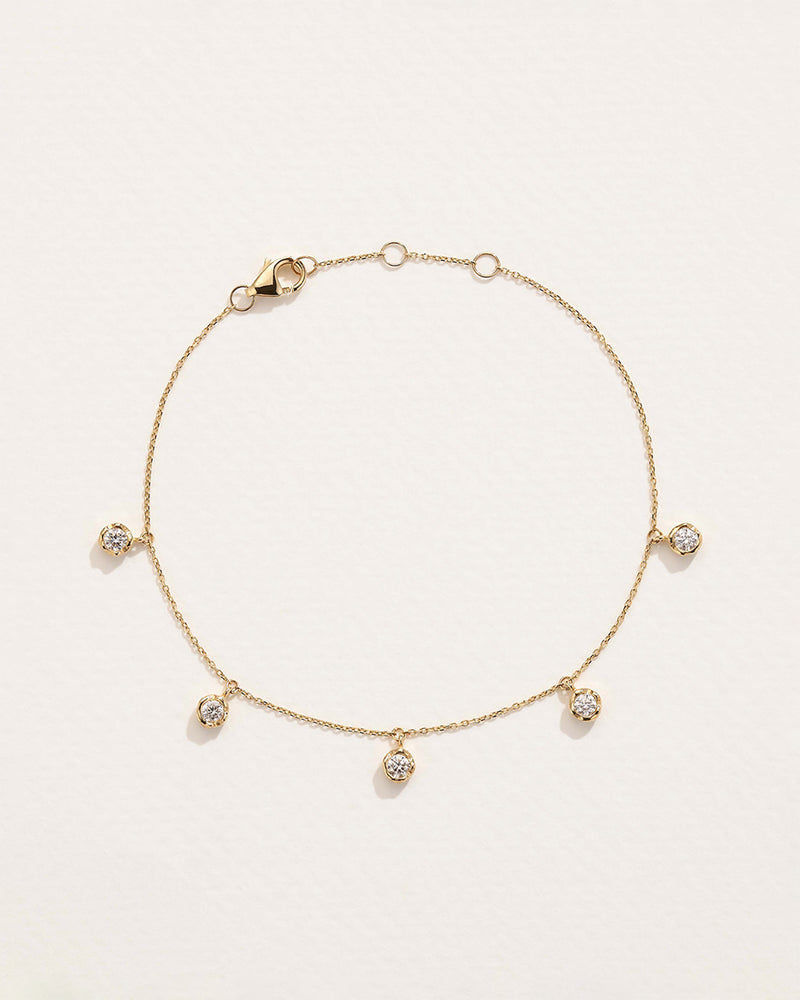 Diamond Station Droplet Bracelet