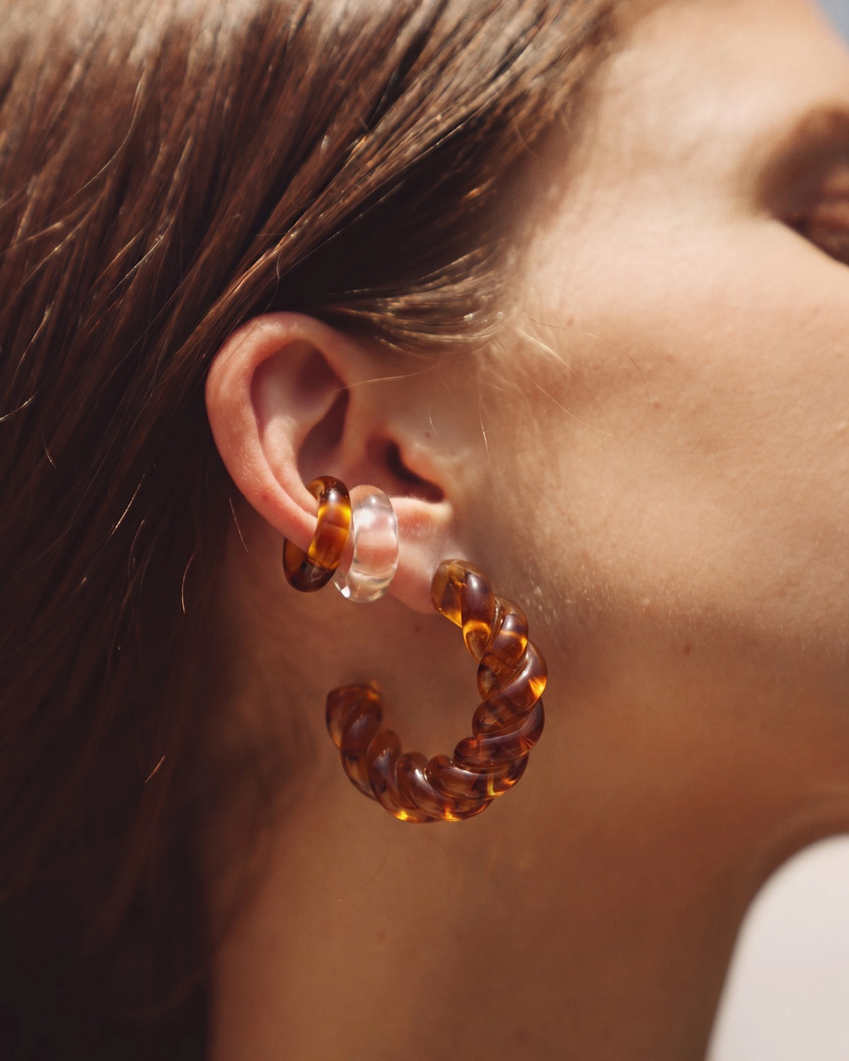 Twist Hoops – PLG-E3-AMB – Pamela Love