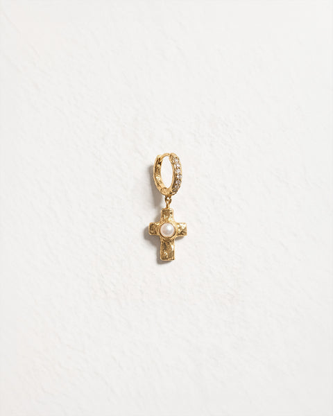 Pavé Cross Huggie