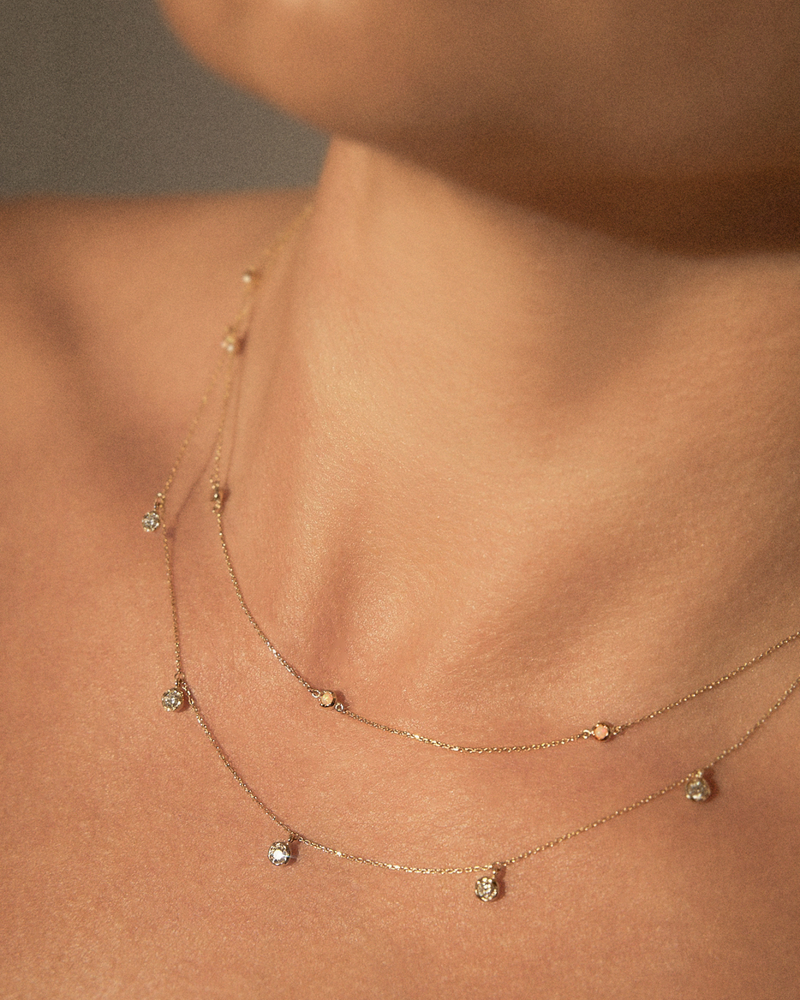 Sapphire Station Droplet Necklace