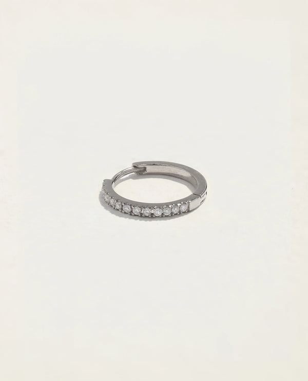 10mm Pavé Huggie by Pamela Love – Piercing in #product_material# (#product_color#). 