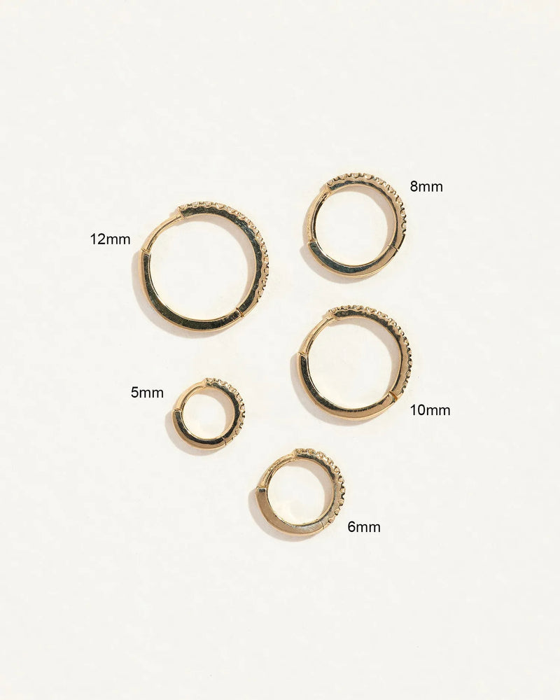 10mm Pavé Huggie by Pamela Love – Piercing in #product_material# (#product_color#). 