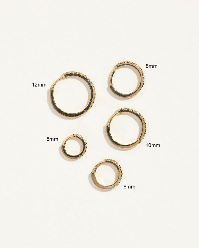 10mm Pavé Huggie by Pamela Love – Piercing in #product_material# (#product_color#).