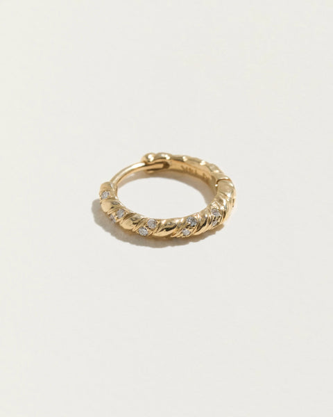 10mm Pavé Rope Huggies by Pamela Love – Piercing in #product_material# (#product_color#). 