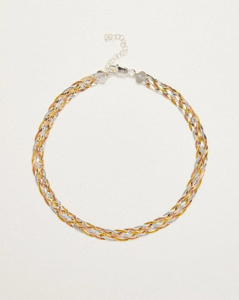 Braided Tricolor Herringbone Thick Chain by Pamela Love – Necklaces in #product_material# (#product_color#). 