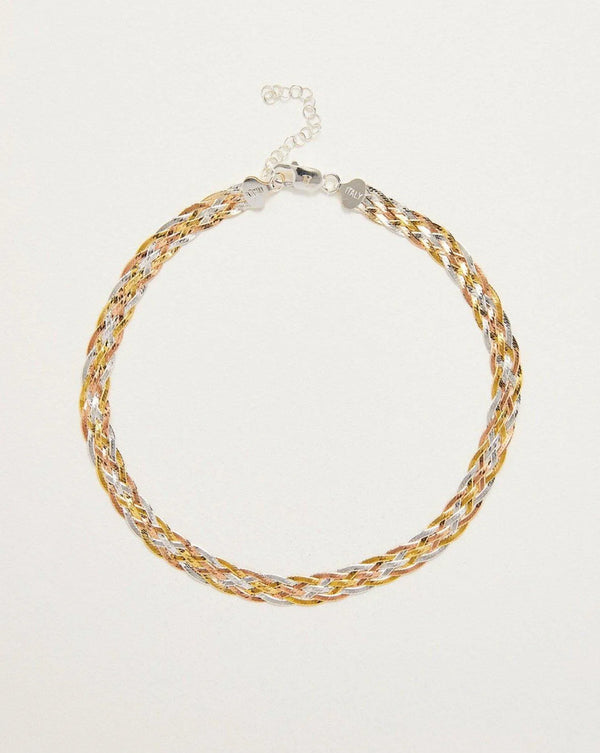 Braided Tricolor Herringbone Thick Chain by Pamela Love – Necklaces in #product_material# (#product_color#). 