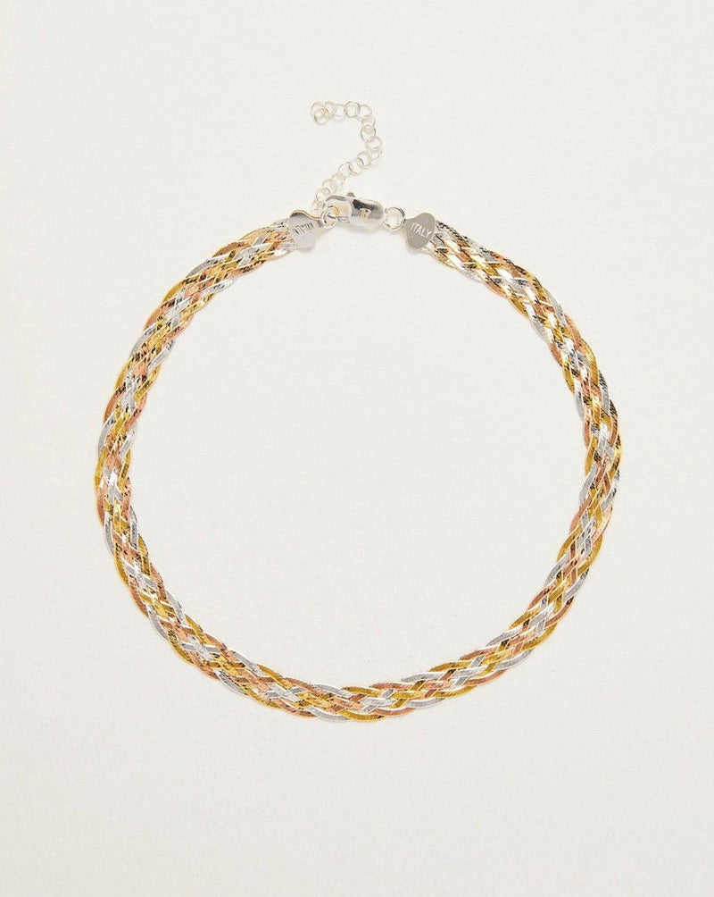 Braided Tricolor Herringbone Thick Chain by Pamela Love – Necklaces in #product_material# (#product_color#). 