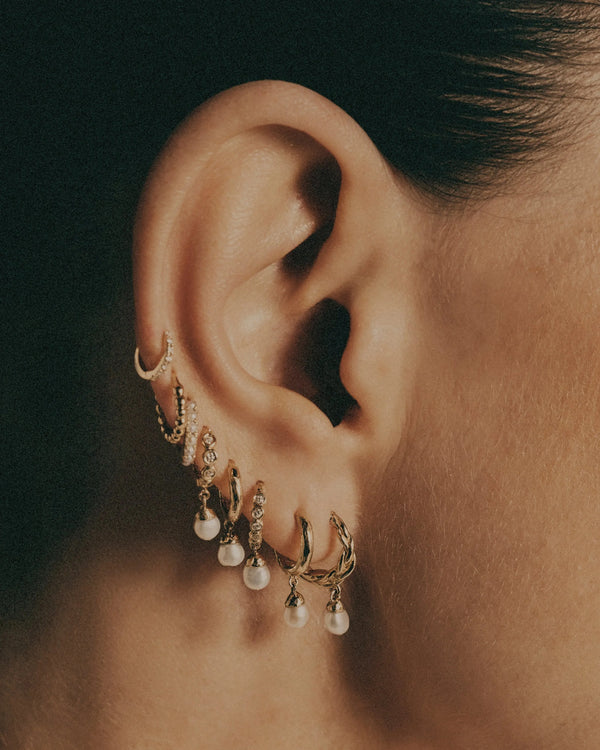 6mm Pavé Rope Huggies by Pamela Love – Piercing in #product_material# (#product_color#). 