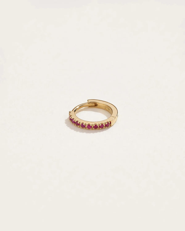 8mm Pavé Huggie by Pamela Love – Piercing in #product_material# (#product_color#). 