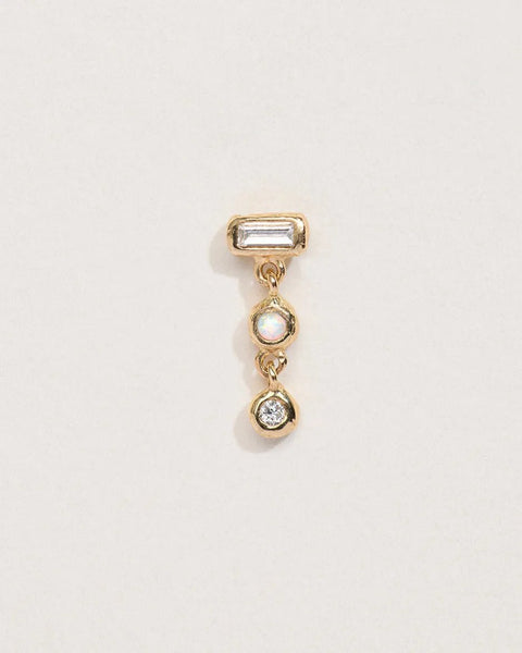 Baguette Dot Stud by Pamela Love – Piercing in #product_material# (#product_color#).  baguette-dot-stud