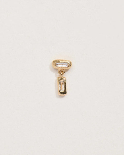 Double Baguette Stud by Pamela Love – Piercing in #product_material# (#product_color#).  baguette-drop-stud