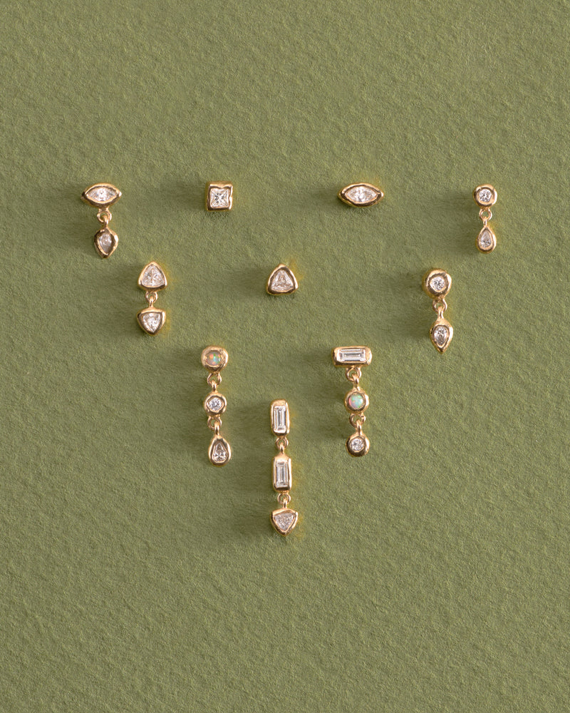 Double Baguette Stud by Pamela Love – Piercing in #product_material# (#product_color#).