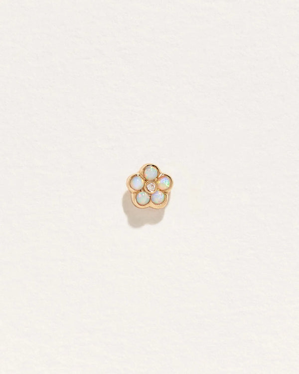Bezel Flower Stud by Pamela Love – Piercing in #product_material# (#product_color#). 
