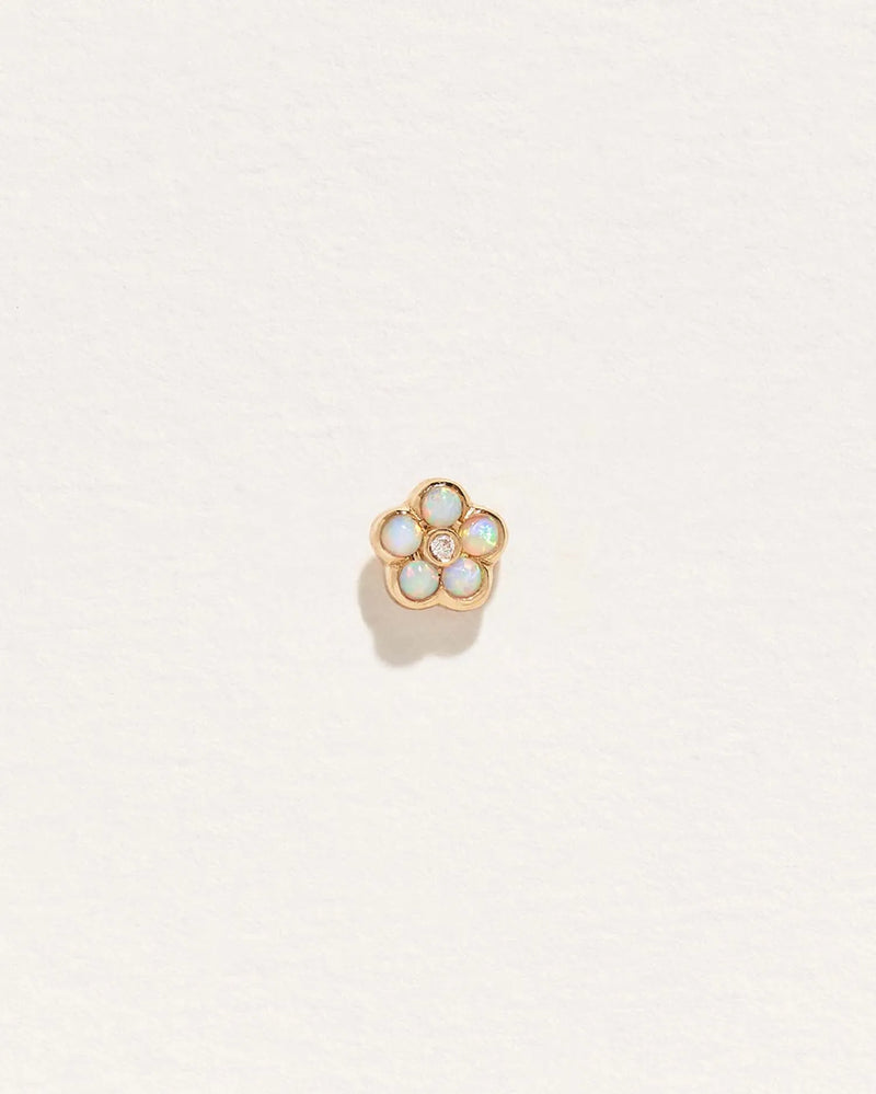 Bezel Flower Stud by Pamela Love – Piercing in #product_material# (#product_color#). 