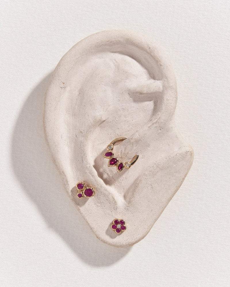 Bezel Flower Stud by Pamela Love – Piercing in #product_material# (#product_color#). 