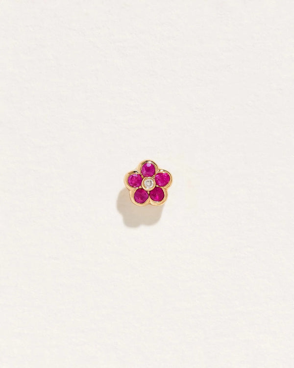 Bezel Flower Stud by Pamela Love – Piercing in #product_material# (#product_color#). 
