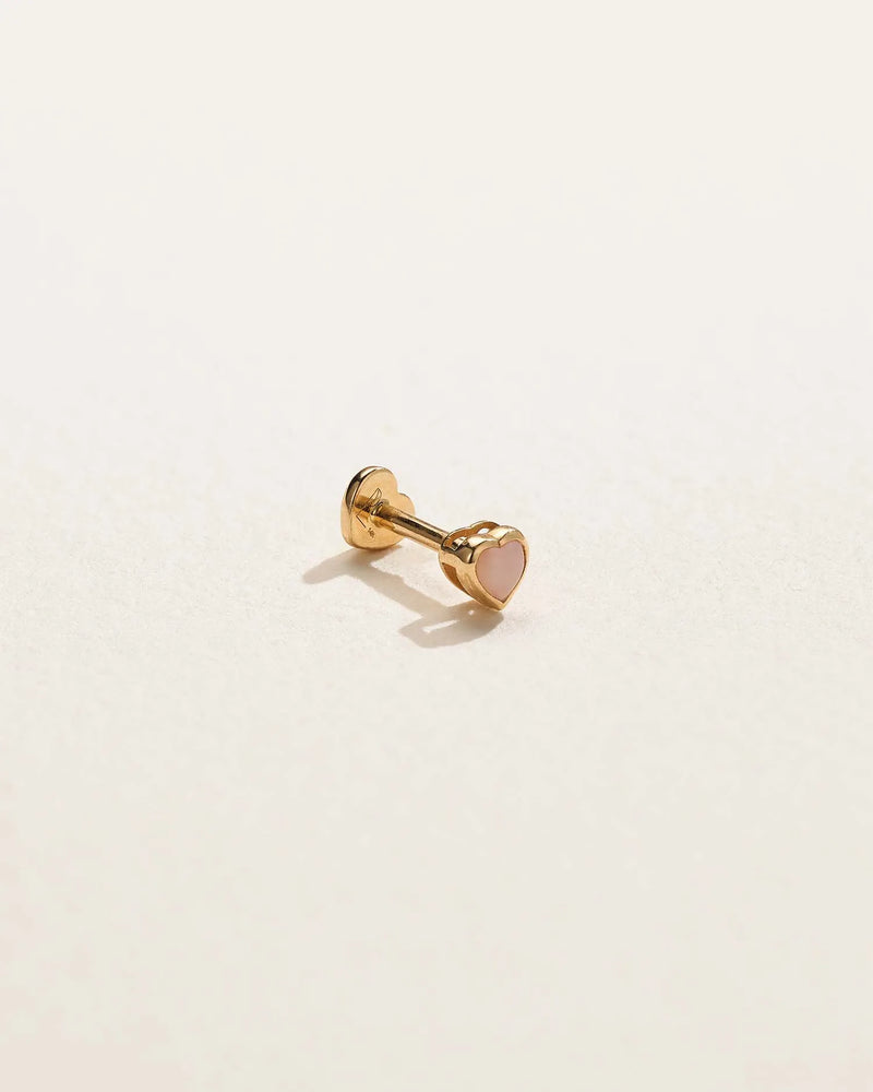 Bezel Heart Stud by Pamela Love – Piercing in #product_material# (#product_color#). 